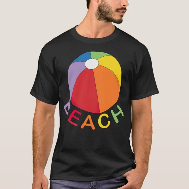 Beach ball, vacation on the bay sea  T-Shirt (Front)