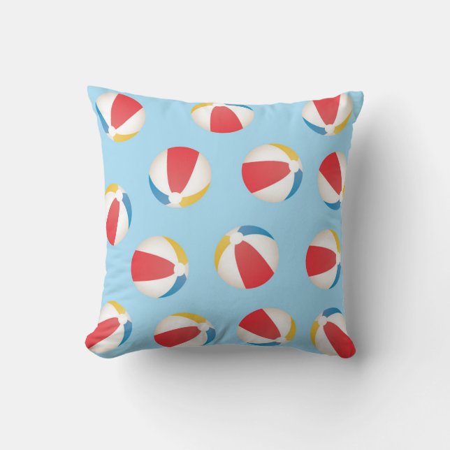 Beach Balls Pattern Throw Pillow (Front)