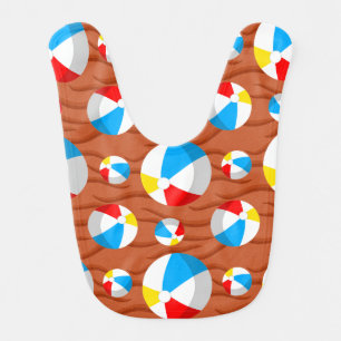 Beach Balls Red Sand Baby Bib