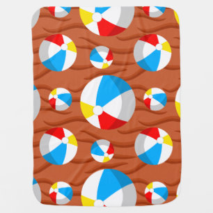 Beach Balls Red Sand Baby Blanket