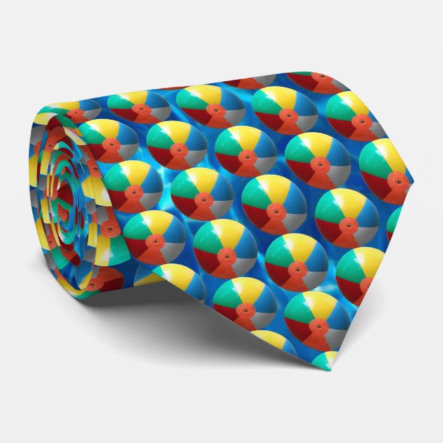 Beach Balls, Swimming Pool Water  Neck Tie (Rolled)