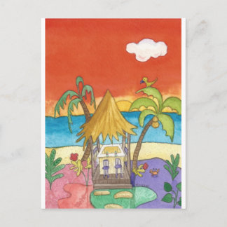 Beach Bar at Sunset Postcard