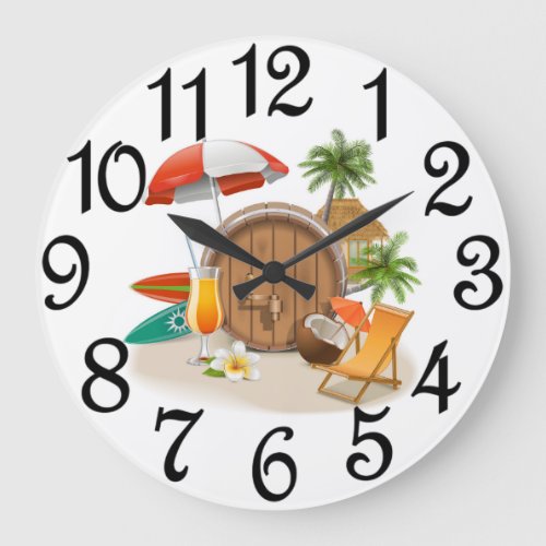 Beach Bar Large Clock