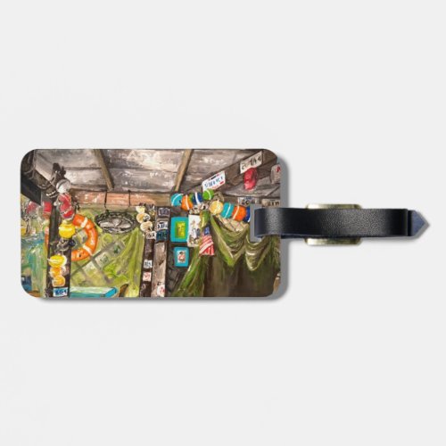 Beach Bar Painting by Willowcatdesigns  Luggage Tag