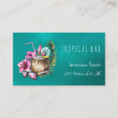Beach bar tropical bartender business cards (Front)
