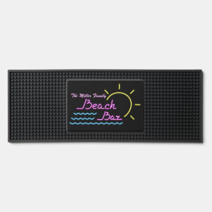 Beach Bar Tropical Neon Design Bar Mat