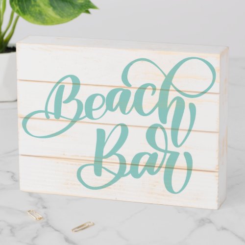 Beach Bar Wooden Box Sign