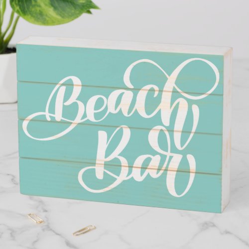 Beach Bar Wooden Box Sign