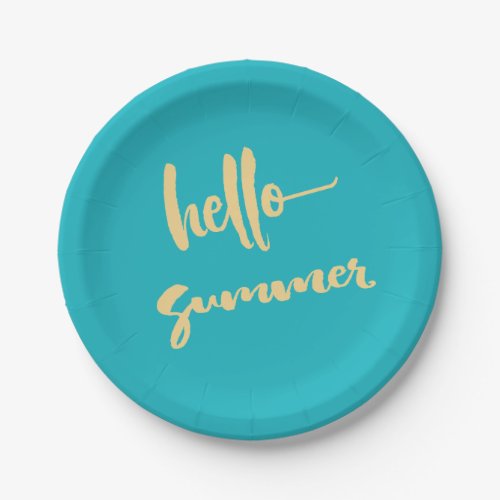 Beach Barbecue Picnic Party Hello Summer Paper Plates
