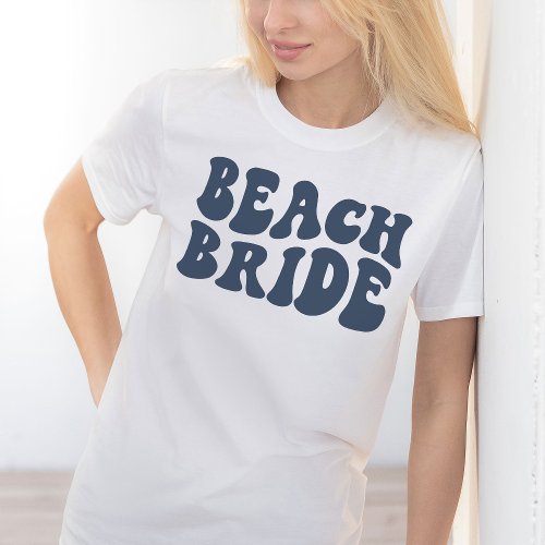 Beach Bash Bachelorette Party Custom Navy Blue T_Shirt