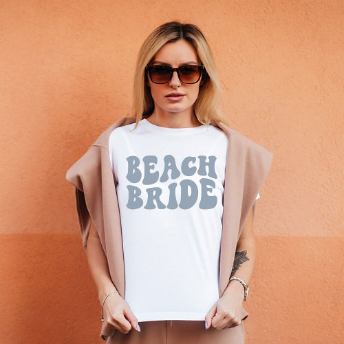 Beach Bash Bachelorette Party Dusty Blue Custom T_Shirt