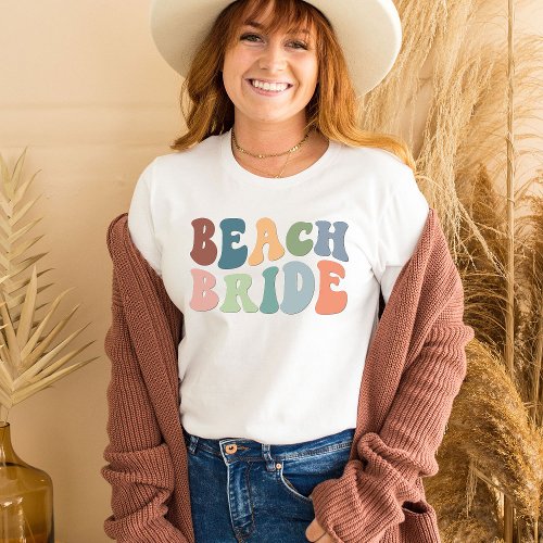 Beach Bash Bachelorette Party Retro Custom Bride T_Shirt
