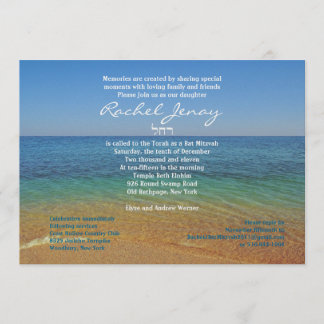 Beach Bat Mitzvah Wedding Invitation