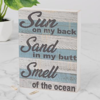 Beach Bathroom Wall Art  Wooden Box Sign by calroofer at Zazzle