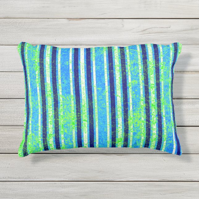 Beach Batik Stripes Outdoor Pillow (Front)
