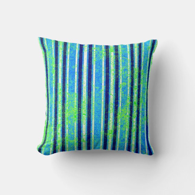 Beach Batik Stripes  Throw Pillow (Front)