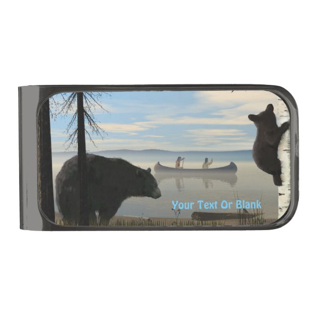 Beach Bears Gunmetal Finish Money Clip (Front)