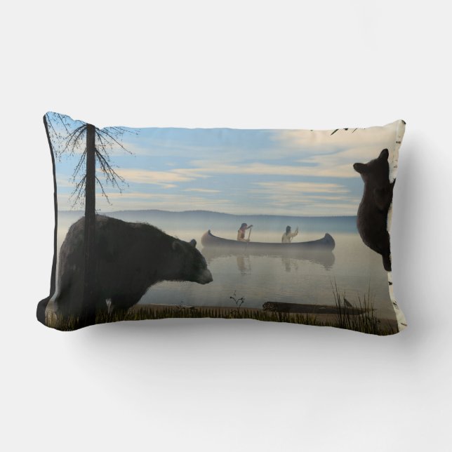 Beach Bears Lumbar Pillow (Front)