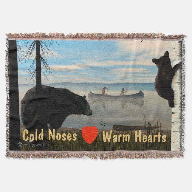 Beach Bears Throw Blanket (Front)