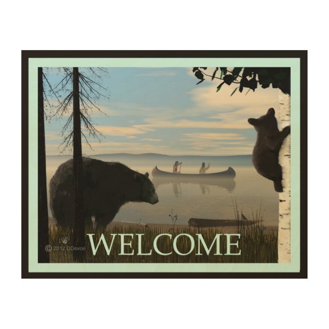 Beach Bears - Welcome Wood Wall Art (Front)