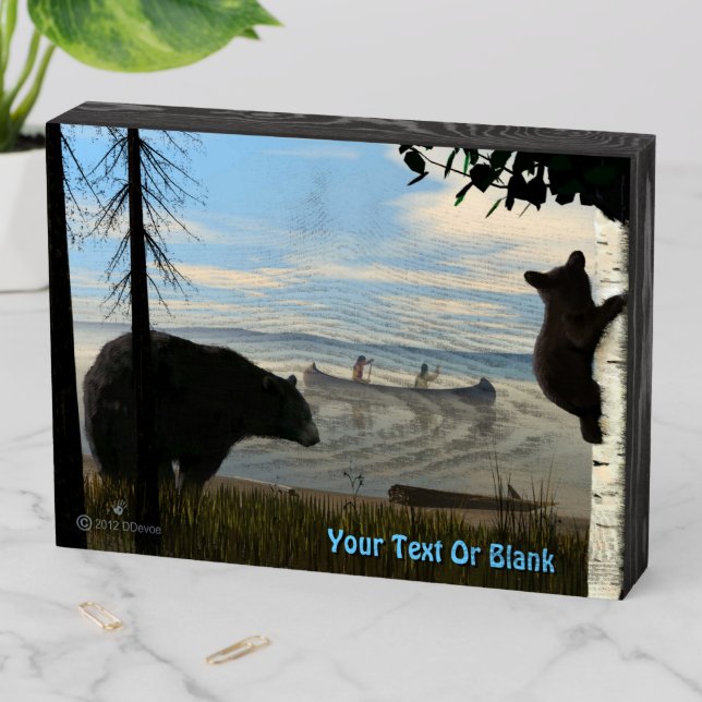 Beach Bears Wooden Box Sign (In Situ Horizontal)