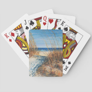 Beach Beautiful Sand Dunes Painting Poker Cards