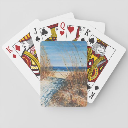 Beach Beautiful Sand Dunes Painting Poker Cards