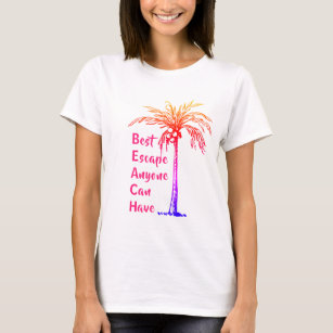 BEACH Best Escape Anyone Can Have Colorful Palm T-Shirt