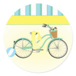 Beach Bicycle Classic Round Sticker