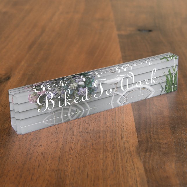 Beach Bicycle Desk Name Plate (Side)