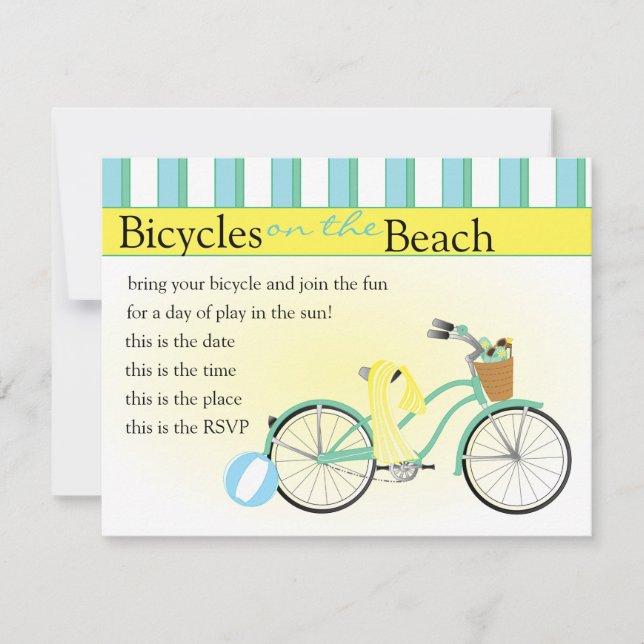 Beach Bicycle Invitation (Front)