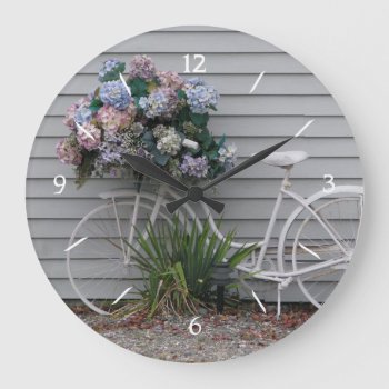 Beach Bicycle Large Clock by northwest_photograph at Zazzle