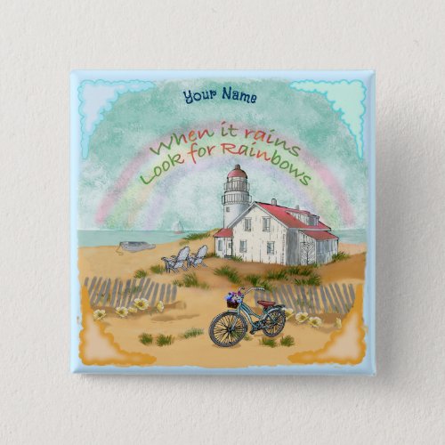 Beach Bike Lighthouse custom name Button