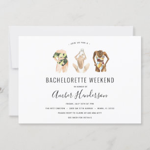 Beach Bikini Bachelorette Itinerary Invitation