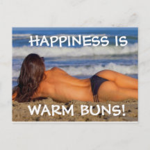 Woman Spanks By at Beach Spanking Postcard