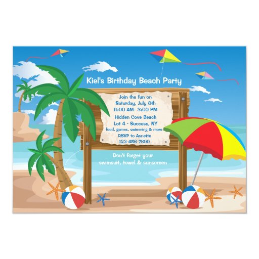 Beach Billboard Invitation | Zazzle