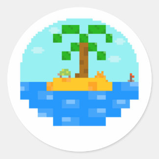 Beach Biome globe [Day] Classic Round Sticker