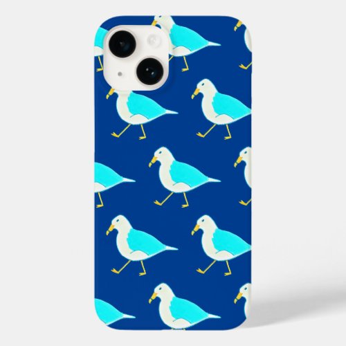 Beach Bird Art Blue Seagulls Case_Mate iPhone 14 Case