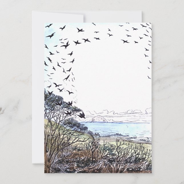 Beach Birds Artwork Invitation (Front)