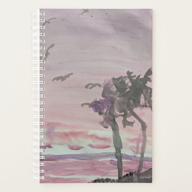 Beach Birds Palm Trees Planner (Front)