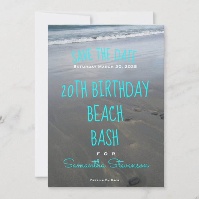 Beach Birthday Bash Party Any Year Invitation (Front)