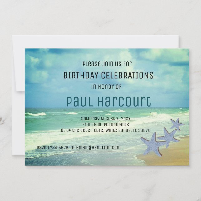 Beach Birthday Invitation (Front)