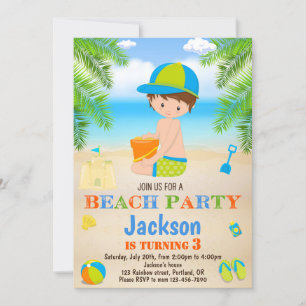 Beach birthday invitation Beach invitation for boy