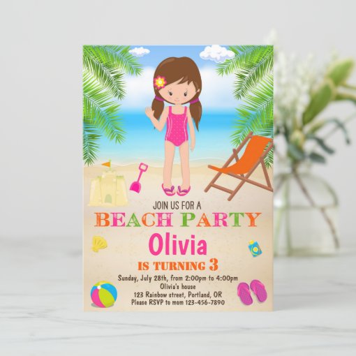 Beach birthday invitation Summer Beach invitation | Zazzle