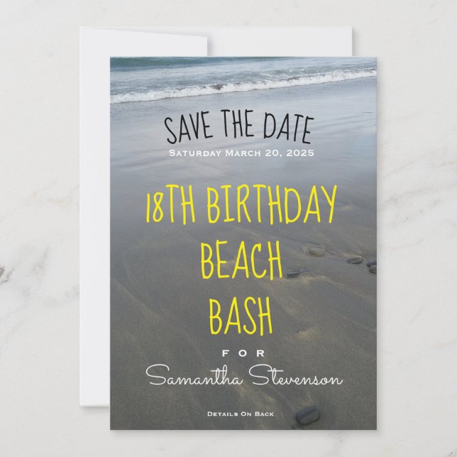 Beach Birthday Party Any Year Bash Invitation (Front)
