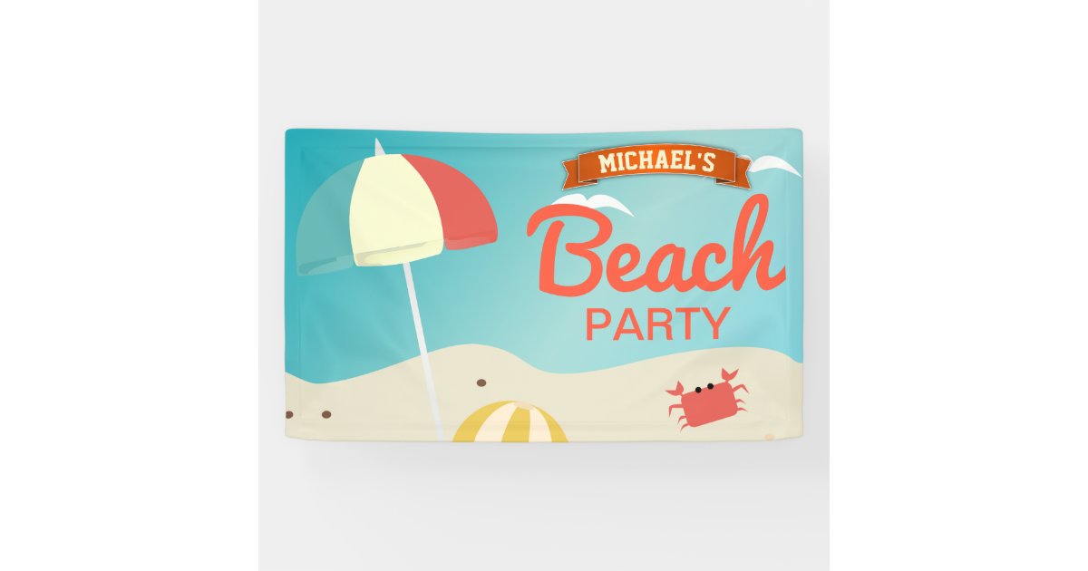 Beach Birthday Party Banner | Zazzle