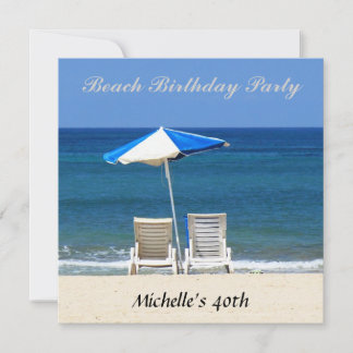 Beach Birthday Party Invitation Chairs