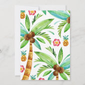 Beach Birthday Party Tropical Pineapple Palms Invitation (Back)
