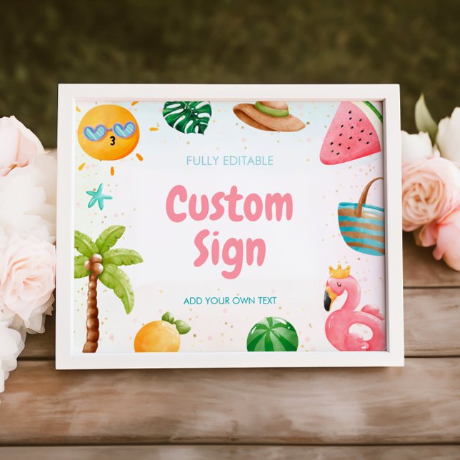 Beach Birthday Sign, Pool Party Sign (Creator Uploaded)