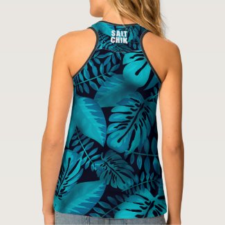 Beach Black and Blue Palm Leaves Salt Chik Logo
